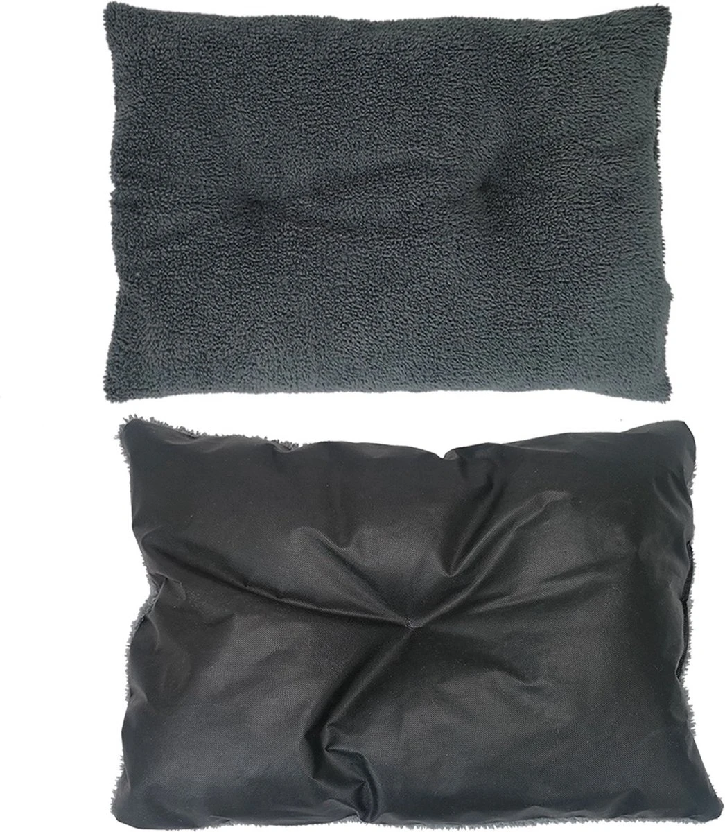 Pochon Pet - Hondenkussen - 70 X 50 Cm - Donkergrijs - Pluche - L 4 Pochon Pet - Hondenkussen - 70 X 50 Cm - Donkergrijs - Pluche - L - Afbeelding 2