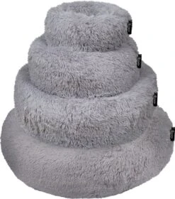 District 70 FUZZ - Hondenmand Comfortabel En Zacht Pluche - Zand, Oudroze, Donkergrijs En Lichtgrijs In S/M/L/XL - Maat: Medium, Kleur: Zand -Dieren Benodigdheden Winkel 1057x1200
