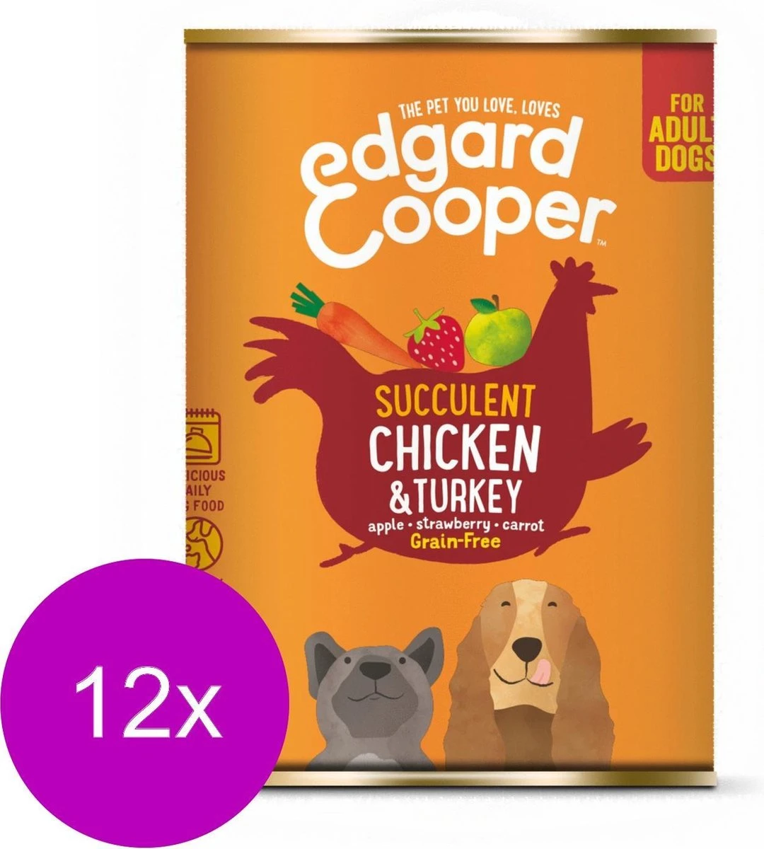 Edgard & Cooper Kip & Kalkoen Blik - Voor Volwassen Honden - Hondenvoer - 12 X 400g 3 Edgard & Cooper Kip & Kalkoen Blik - Voor Volwassen Honden - Hondenvoer - 12 X 400g