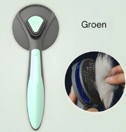 Pakeway T9 - Kattenborstel - Zelfreinigende Kattenkam - Groen - Massageborstel - 19,3 Cm