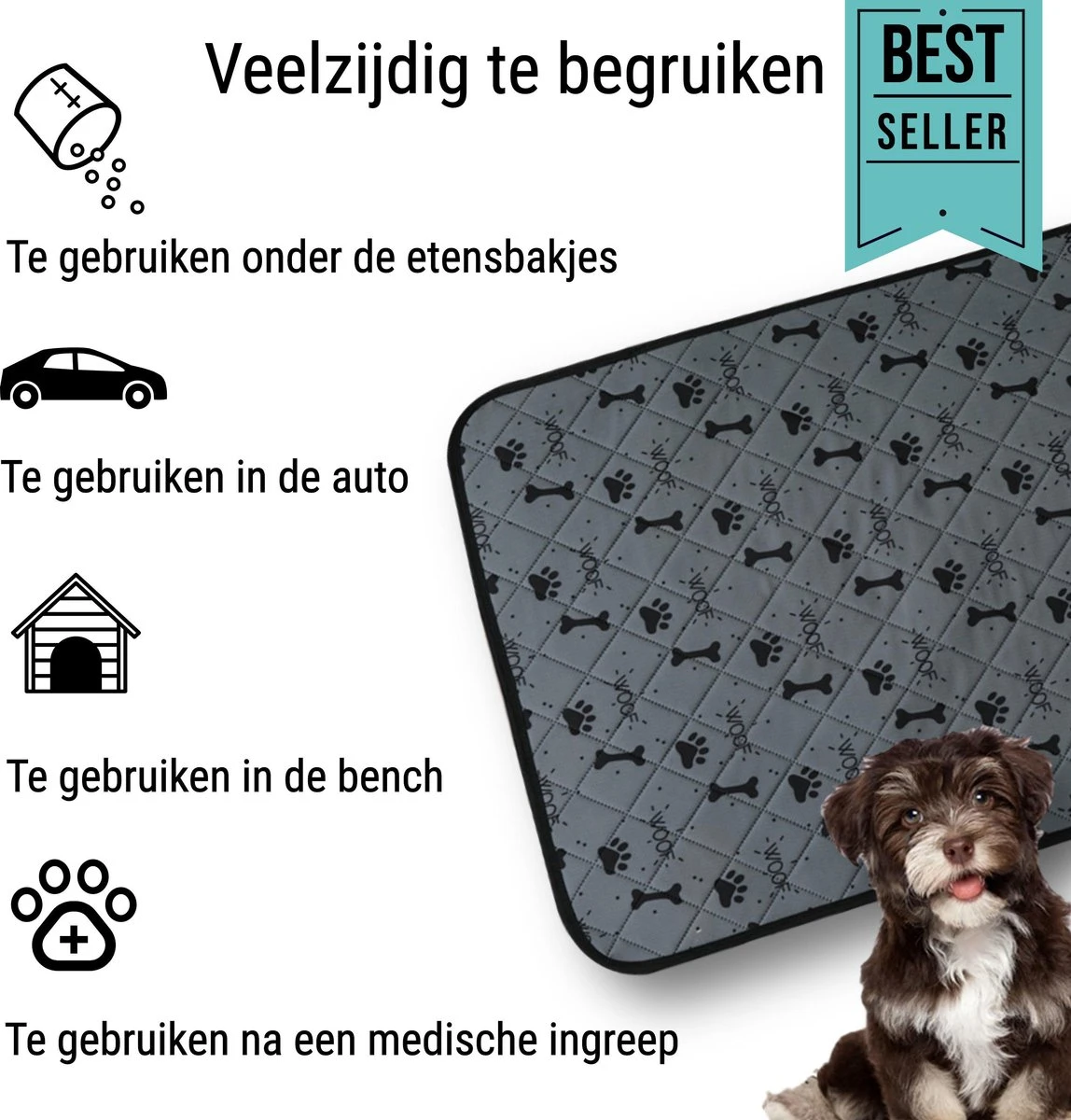 Jooba Puppy Training Pads - Wasbare Puppy Pads 2 Stuks - Hondentoilet - 70x50cm - Puppy 4 Jooba Puppy Training Pads - Wasbare Puppy Pads 2 Stuks - Hondentoilet - 70x50cm - Puppy - Afbeelding 2
