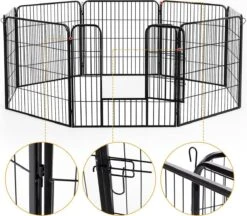 Merkloos Hondenren - Puppyren - Hondenkennel - 8 Kennelpanelen - Staal - 80 Cm Hoog - 640 Cm Omtrek - Uitbreidbaar -Dieren Benodigdheden Winkel 1200x1051 3