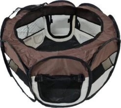 Dailyibed Opvouwbare Puppyren - Bruin - 115x115x58 Cm - Incl. Draagtas - Incl. Voederbak -Dieren Benodigdheden Winkel 1200x1075 1