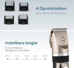 BYER Professionele Dieren Tondeuse Set - Voor Huisdieren Katten & Honden - Draadloos - Oplaadbare Pet Trimmer - Dog Tondeuze Clipper - 5 Standen & Vier Opzetkammen - Low Noise -Dieren Benodigdheden Winkel 1200x1096 1