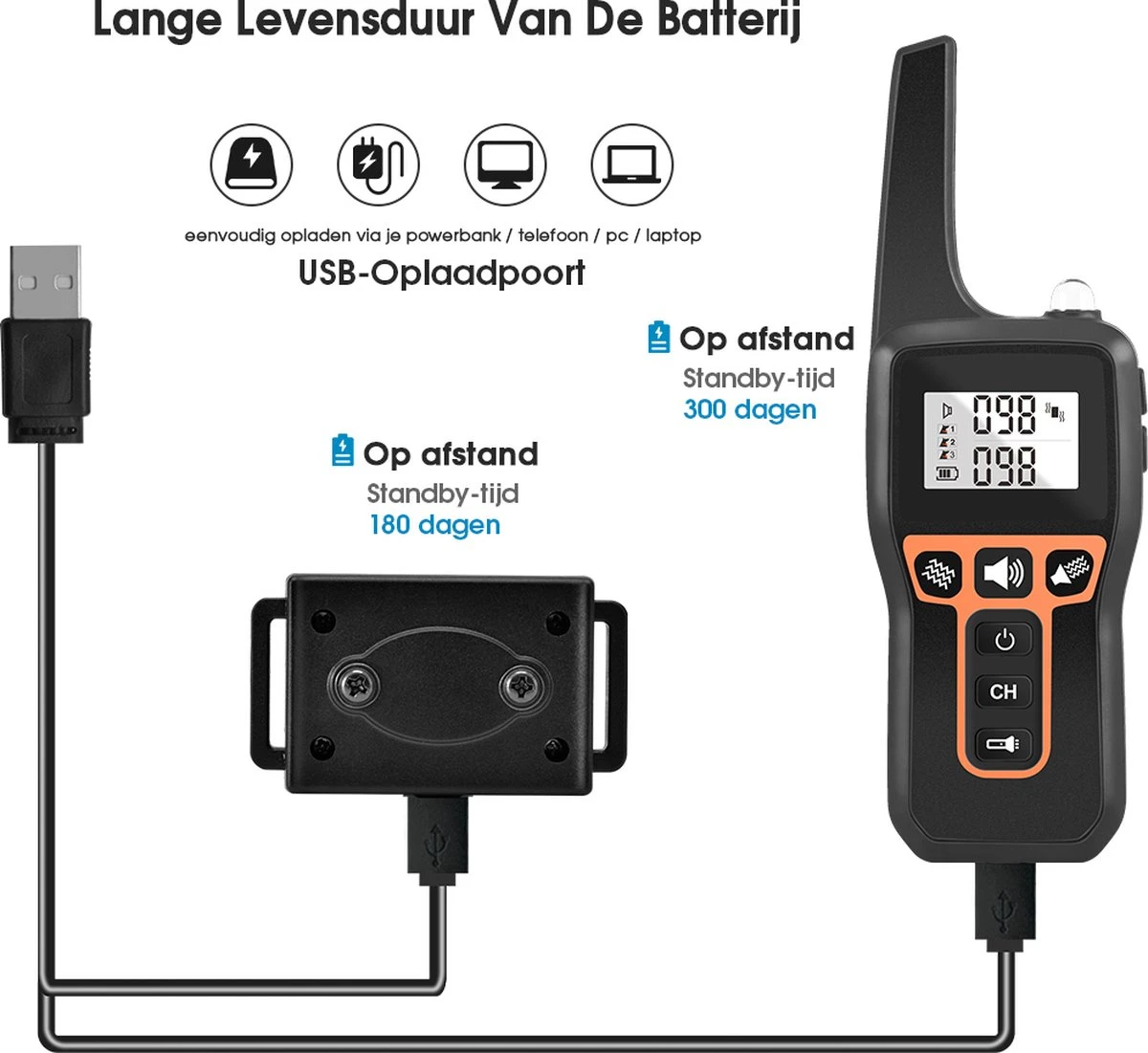 Anti Blafband EN Trainingshalsband In 1 - UNIEK SYSTEEM - 1000m Bereik - 100 Levels - Trainingsband - Antiblafband - Geluid En Vibratie/trilling - Grote En Kleine Honden - Waterdicht - Incl. E-book 5 Anti Blafband EN Trainingshalsband In 1 - UNIEK SYSTEEM - 1000m Bereik - 100 Levels - Trainingsband - Antiblafband - Geluid En Vibratie/trilling - Grote En Kleine Honden - Waterdicht - Incl. E-book - Afbeelding 3