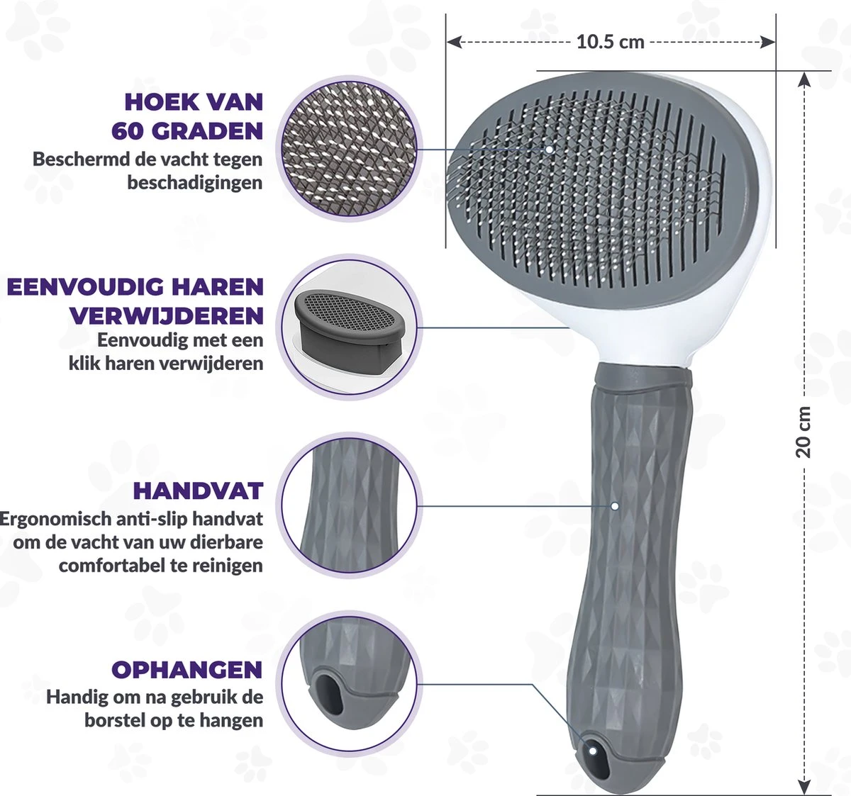 Kattenborstel - Hondenborstel - Pluizenverwijderaar - Haarverwijderaar Voor Huisdieren - Hondenkam - Kattenkam - Huisdierhaar Verwijderaar - Ontpluizer - Kattenhaar & Hondenhaar Verwijderaar - Voor Langharig & Kortharig - Grijs 8 Kattenborstel - Hondenborstel - Pluizenverwijderaar - Haarverwijderaar Voor Huisdieren - Hondenkam - Kattenkam - Huisdierhaar Verwijderaar - Ontpluizer - Kattenhaar & Hondenhaar Verwijderaar - Voor Langharig & Kortharig - Grijs - Afbeelding 6