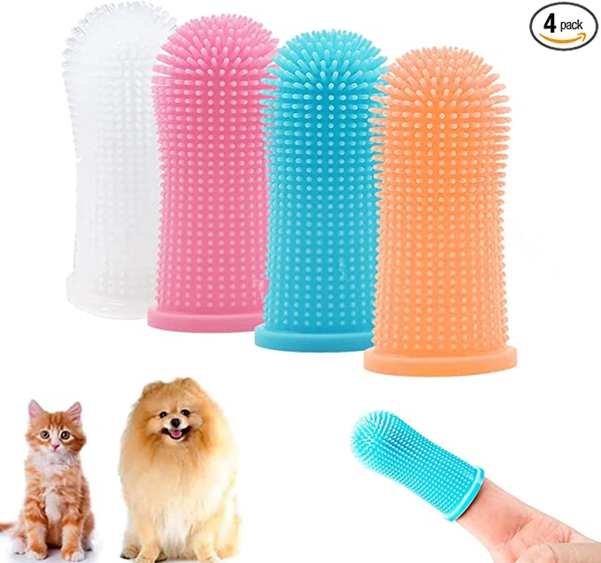 Doodadeals® 4 Stuks Siliconen Honden Tandenborstel - Tanden Borstel Hond - Silicone Dog Tootbrush - Multikleur 2 Doodadeals® 4 Stuks Siliconen Honden Tandenborstel - Tanden Borstel Hond - Silicone Dog Tootbrush - Multikleur