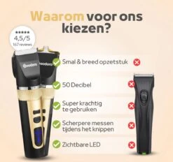 Woodoro Professionele 2-in-1 Hondentondeuse Voor Dikke Vacht – Draadloze Honden Tondeuse & Hondentrimmer – Stille Tondeuse Katten & Honden Trimset -Dieren Benodigdheden Winkel 1200x1126