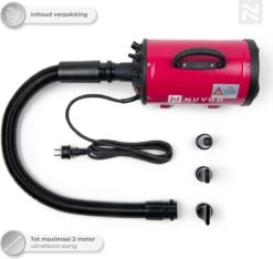 Nuvoo Professionele Hondenföhn / Waterblazer / Hondenborstel Met 3 Opzetstukken - Verstelbare Vermogen Tot 2200W - Warme / Koude Stand - Rood -Dieren Benodigdheden Winkel 1200x1136 8