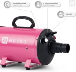 Nuvoo Professionele Hondenföhn / Waterblazer / Hondenborstel Met 3 Opzetstukken - Verstelbare Vermogen Tot 2200W - Warme / Koude Stand - Roze 13 Nuvoo Professionele Hondenföhn / Waterblazer / Hondenborstel Met 3 Opzetstukken - Verstelbare Vermogen Tot 2200W - Warme / Koude Stand - Roze -Dieren Benodigdheden Winkel 1200x1140 4