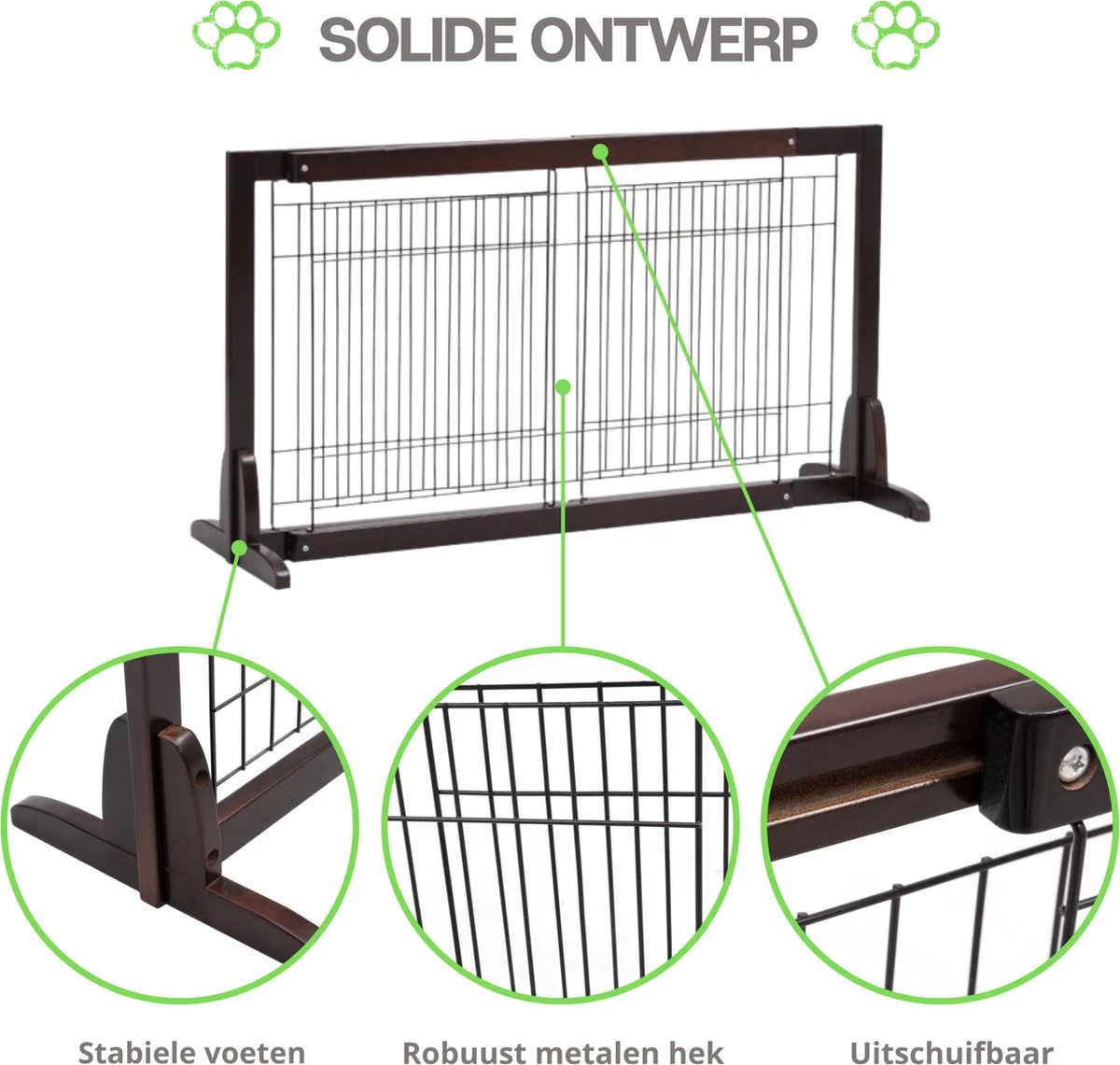 Hondenhek - Traphekje Hond - Traphekje Zonder Boren - Traphekje - BxH 161-97 X 53 Cm - Koffiebruin 4 Hondenhek - Traphekje Hond - Traphekje Zonder Boren - Traphekje - BxH 161-97 X 53 Cm - Koffiebruin - Afbeelding 2