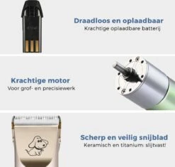 LifeGoods Hondentondeuse - Voor Katten En Honden - Complete Set - 5 Standen - Draadloos - Oplaadbaar - Goud/Zwart -Dieren Benodigdheden Winkel 1200x1143 10