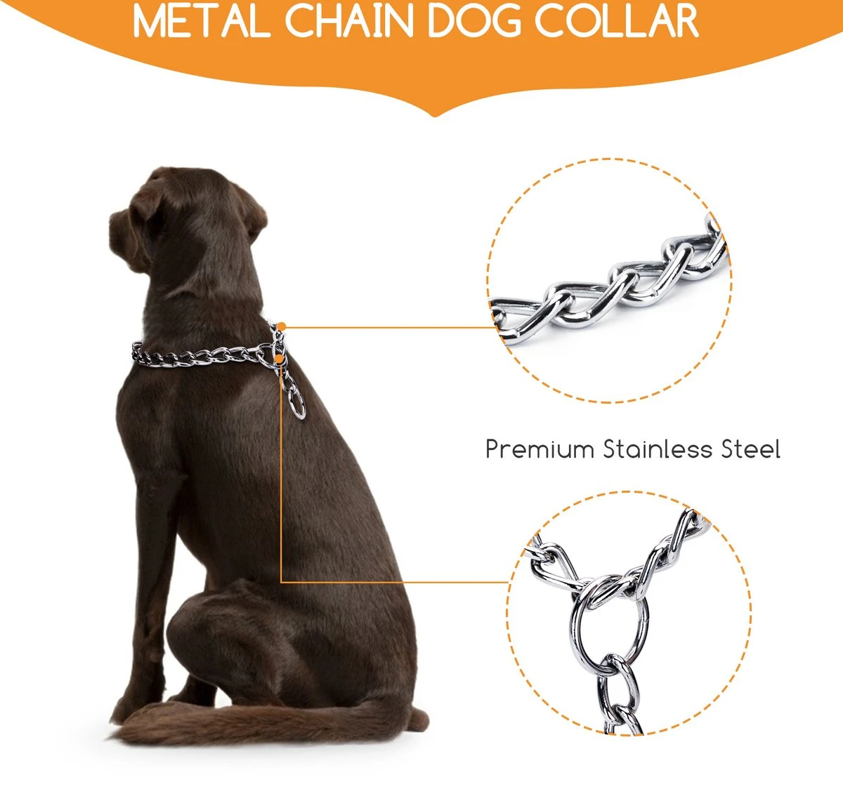 Nobleza Slipketting Hond - Sliphalsband - Trainingshalsband - Hondenketting - Maat L 6 Nobleza Slipketting Hond - Sliphalsband - Trainingshalsband - Hondenketting - Maat L - Afbeelding 4