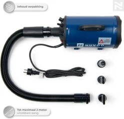 Nuvoo Professionele Hondenföhn / Waterblazer / Hondenborstel Met 3 Opzetstukken - Verstelbare Vermogen Tot 2200W - Warme / Koude Stand - Blauw 18 Nuvoo Professionele Hondenföhn / Waterblazer / Hondenborstel Met 3 Opzetstukken - Verstelbare Vermogen Tot 2200W - Warme / Koude Stand - Blauw -Dieren Benodigdheden Winkel 1200x1153 8