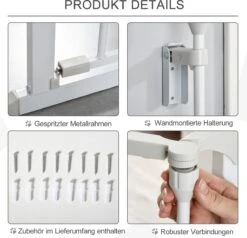 PawHut Afschermhek Voor Honden Veiligheidshek Hondenhek 3 Elementen Kunststof Wit D06-100V01 -Dieren Benodigdheden Winkel 1200x1156 7