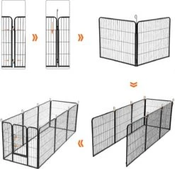 Hoppa! Hondenhekje - Puppyren - 160x160 Cm - 8 Delen Van 80 X 60 Cm - Vierkant, Rechthoek Of Achthoek Naar Keuze - Zwart -Dieren Benodigdheden Winkel 1200x1163 13