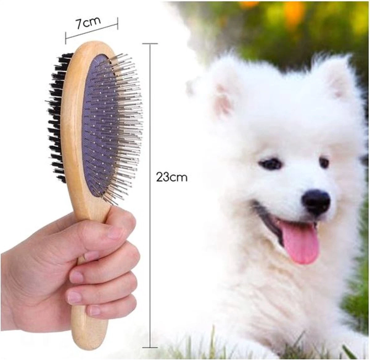 Merkloos Nobleza Dierenborstel - Hondenborstel - Kattenborstel - Tweezijdig - Dubbelzijdig - Hout - Maat L 11 Merkloos Nobleza Dierenborstel - Hondenborstel - Kattenborstel - Tweezijdig - Dubbelzijdig - Hout - Maat L - Afbeelding 9