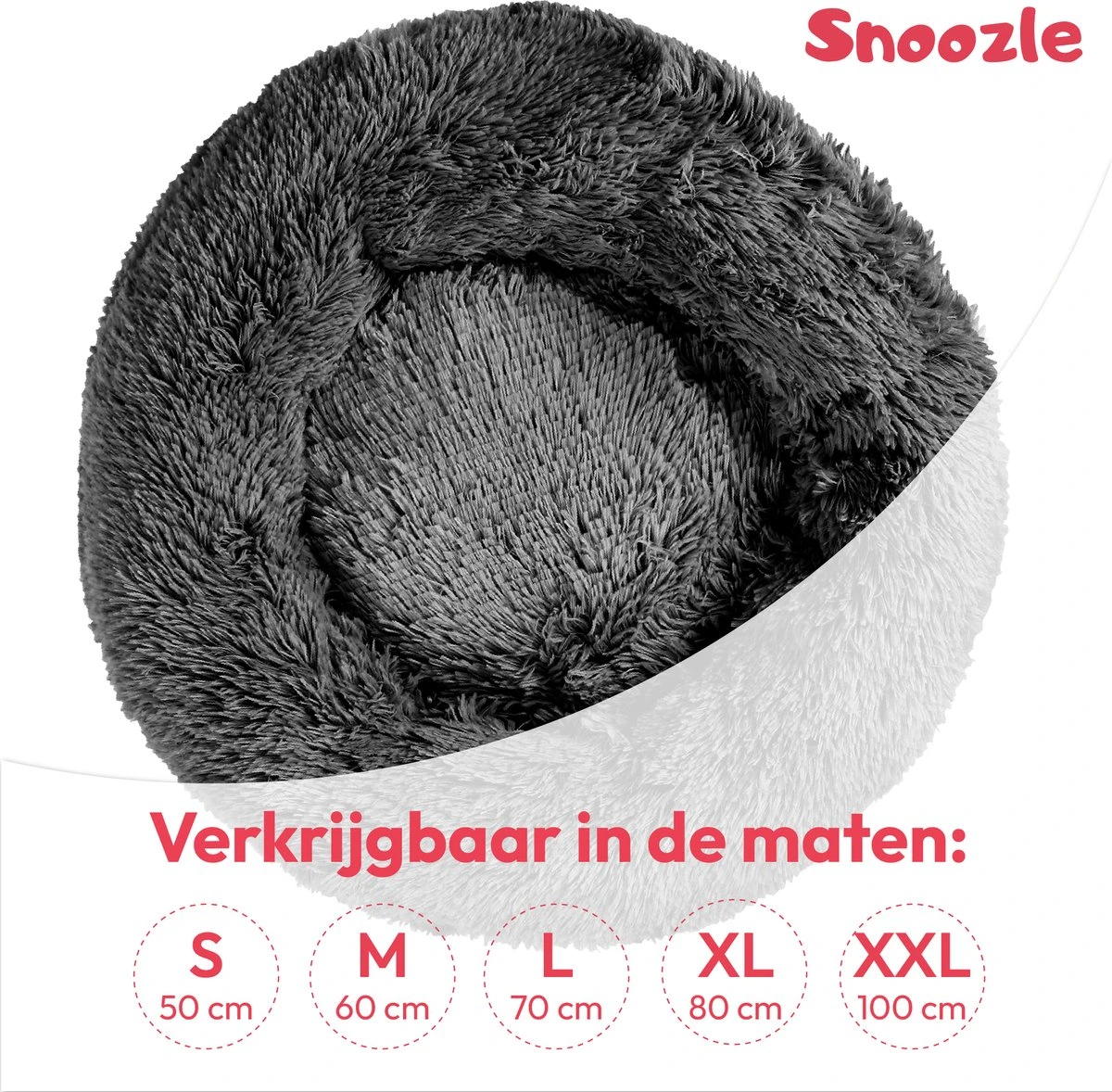 Snoozle Donut Hondenmand - Zacht En Luxe Hondenkussen - Wasbaar - Fluffy - Hondenmanden - 70cm - Grijs 6 Snoozle Donut Hondenmand - Zacht En Luxe Hondenkussen - Wasbaar - Fluffy - Hondenmanden - 70cm - Grijs - Afbeelding 4