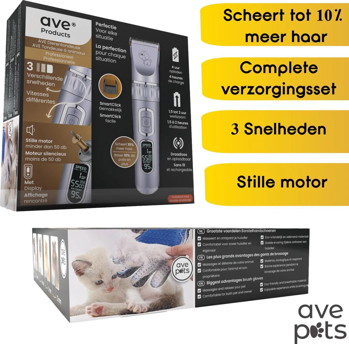 AVE Pets® Volledige Hondentondeuse Set Met Display - Draadloos Tondeuse - Scheerapparaat Voor Je Hond Of Kat - Huisdier Trimmer - Dierentondeuse - Dieren Verzorging 3 AVE Pets® Volledige Hondentondeuse Set Met Display - Draadloos Tondeuse - Scheerapparaat Voor Je Hond Of Kat - Huisdier Trimmer - Dierentondeuse - Dieren Verzorging - Afbeelding 2