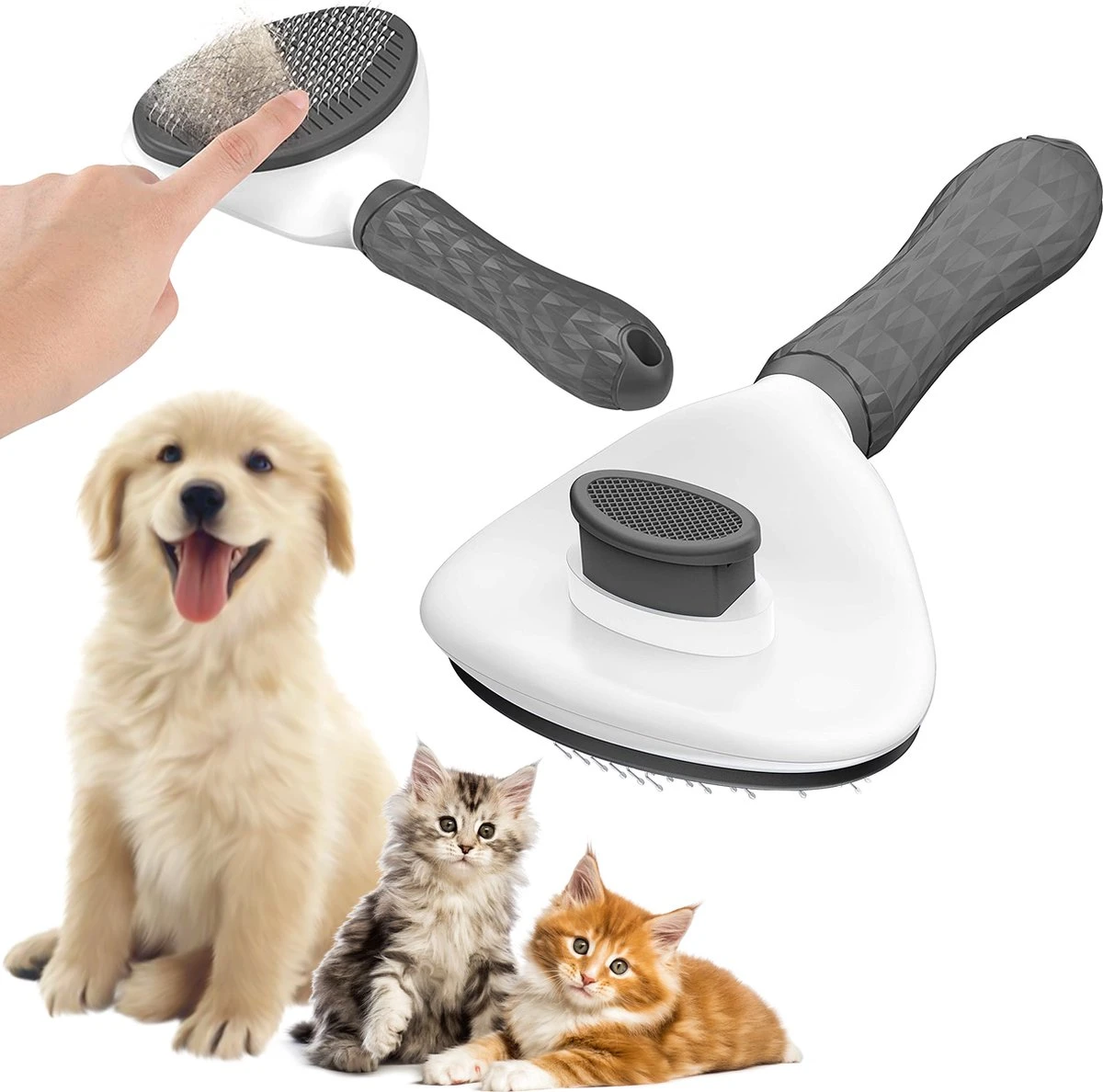 Kattenborstel - Hondenborstel - Pluizenverwijderaar - Haarverwijderaar Voor Huisdieren - Hondenkam - Kattenkam - Huisdierhaar Verwijderaar - Ontpluizer - Kattenhaar & Hondenhaar Verwijderaar - Voor Langharig & Kortharig - Grijs 3 Kattenborstel - Hondenborstel - Pluizenverwijderaar - Haarverwijderaar Voor Huisdieren - Hondenkam - Kattenkam - Huisdierhaar Verwijderaar - Ontpluizer - Kattenhaar & Hondenhaar Verwijderaar - Voor Langharig & Kortharig - Grijs