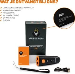 Vulpes Pets® Ultrasone Anti Blaf Apparaat – 3-in-1 Anti Blaf Apparaat Pro - Diervriendelijk & Zonder Schok - Alternatief Anti Blafband - Voor Kleine & Grote Honden - Audio - Flashlight - USB-Oplaadbaar -Dieren Benodigdheden Winkel 1200x1195 8
