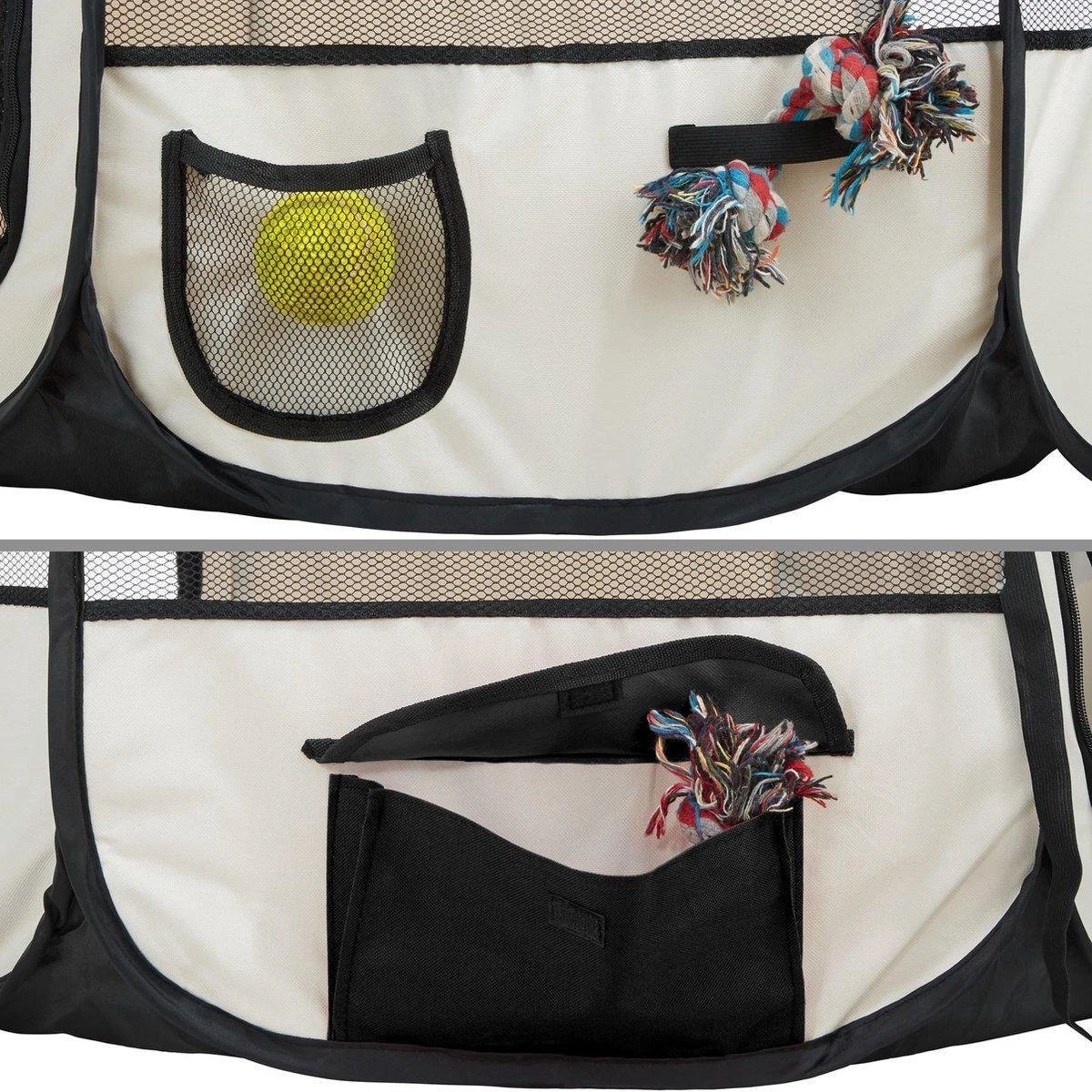 Dailyibed Opvouwbare Puppyren - Zwart - 115x115x58 Cm - Incl. Draagtas - Incl. Voederbak 11 Dailyibed Opvouwbare Puppyren - Zwart - 115x115x58 Cm - Incl. Draagtas - Incl. Voederbak - Afbeelding 9