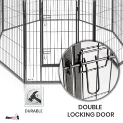 MaxxPet Puppyren - Hondenbench - Hondenren- Puppyren Met 8 Kennelpanelen - Staal -80 X 100 Cm Ø 210 Cm -Dieren Benodigdheden Winkel 1200x1200 1030