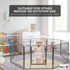 MaxxPet Puppyren - Hondenbench - Hondenren- Puppyren Met 8 Kennelpanelen - Staal -80 X 100 Cm Ø 210 Cm -Dieren Benodigdheden Winkel 1200x1200 1031