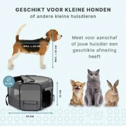 Puppyren - Hondenren - Opvouwbaar - Ook Geschikt Voor Katten En Knaagdieren - Maat M - Grijs - (ØxH) 91x52 Cm -Dieren Benodigdheden Winkel 1200x1200 1034