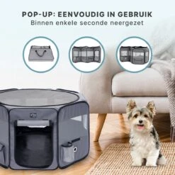 Puppyren - Hondenren - Opvouwbaar - Ook Geschikt Voor Katten En Knaagdieren - Maat M - Grijs - (ØxH) 91x52 Cm -Dieren Benodigdheden Winkel 1200x1200 1035