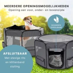 Puppyren - Hondenren - Opvouwbaar - Ook Geschikt Voor Katten En Knaagdieren - Maat M - Grijs - (ØxH) 91x52 Cm -Dieren Benodigdheden Winkel 1200x1200 1036