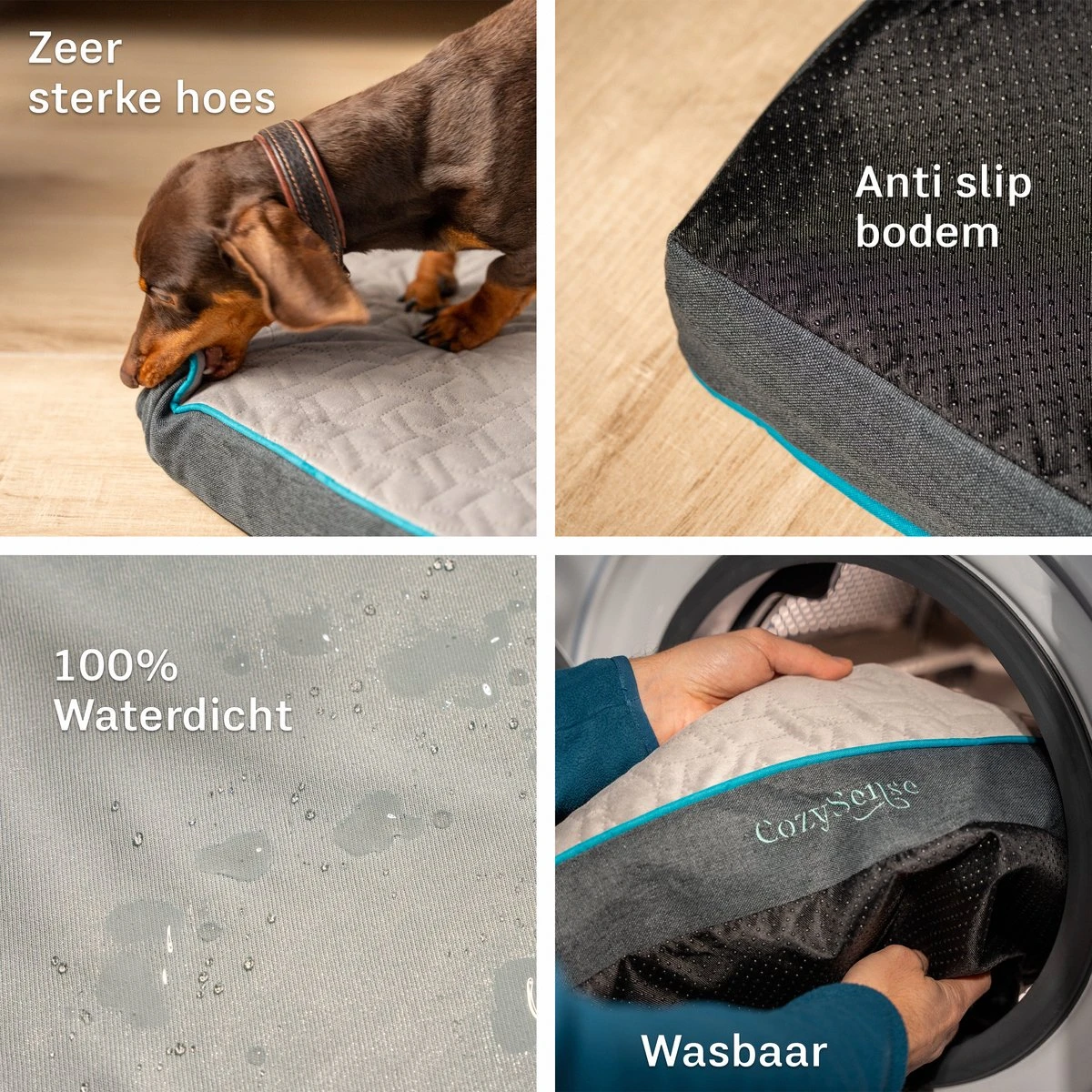 CozySense® - Orthopedisch Hondenkussen - Hondenkussen 100 X 70 Cm - Geschikt Als Benchkussen & Hondenbed - Hondenkussen Bank - Traagschuim - Waterdicht - Wasbare Hoes - Maat XL 9 CozySense® - Orthopedisch Hondenkussen - Hondenkussen 100 X 70 Cm - Geschikt Als Benchkussen & Hondenbed - Hondenkussen Bank - Traagschuim - Waterdicht - Wasbare Hoes - Maat XL - Afbeelding 7