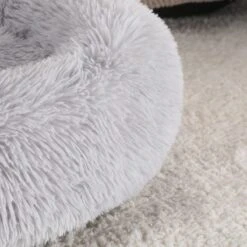 Donut Hondenmand - Zacht Pluche Hondenmanden - Antislip - Fluffy En Rond Donutmand - 100cm - Lichtgrijs -Dieren Benodigdheden Winkel 1200x1200