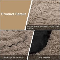HONDEN RELAX Kussen - Superzacht Fluffy Ronde Mand 100 Cm - Taupe/Zandkleur -Dieren Benodigdheden Winkel 1200x1200 39