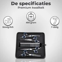 VoordeelShop 7-Delige Huisdier Knipset Met Etui - Trimmen Hond - Honden Schaar - Effileerschaar Hond - Huisdier Trimmer - Huisdier Knippen - Knipschaar Haar - Haar Schaar - Kapper - Kapperset - Scharenset -Dieren Benodigdheden Winkel 1200x1200 465