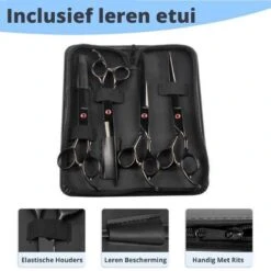 Petsify - Professionele 8-delige Huisdier Knipset - Effileerschaar Hond - Kam Hond - Schaar Hond - Katten Kam - Hondenschaar - Trimschaar Voor Honden - Kapperset - Zwart -Dieren Benodigdheden Winkel 1200x1200 564
