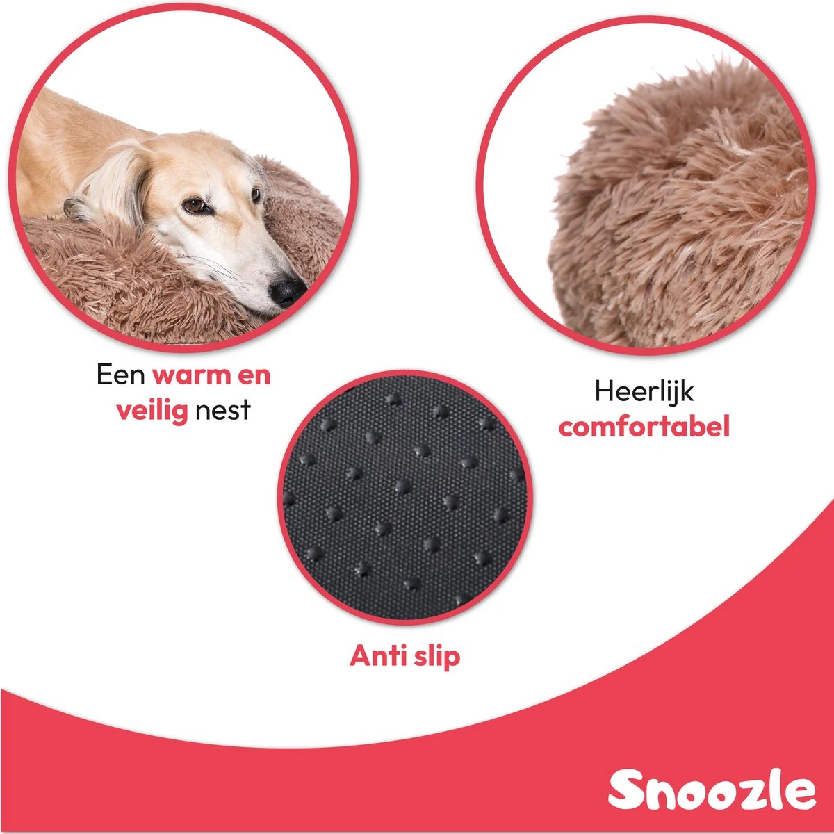 Snoozle Donut Hondenmand - Zacht En Luxe Hondenkussen - Wasbaar - Fluffy - Hondenmanden - 100cm - XXL - Dark Coffee 5 Snoozle Donut Hondenmand - Zacht En Luxe Hondenkussen - Wasbaar - Fluffy - Hondenmanden - 100cm - XXL - Dark Coffee - Afbeelding 3