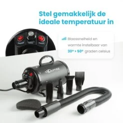Qumax Professionele Hondenföhn Met 4 Opzetstukken – Waterblazer Voor Honden – Stil Design – Compact En Modern - Zwart -Dieren Benodigdheden Winkel 1200x1200 589
