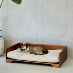 STUDIO ANIMAUX Hondenmand Met Katoenen Kussen (maat L) | 119 X 76,5 Cm | Hondenbed | Hondensofa | Hondenbank | Hout | Bruin -Dieren Benodigdheden Winkel 1200x1200 6
