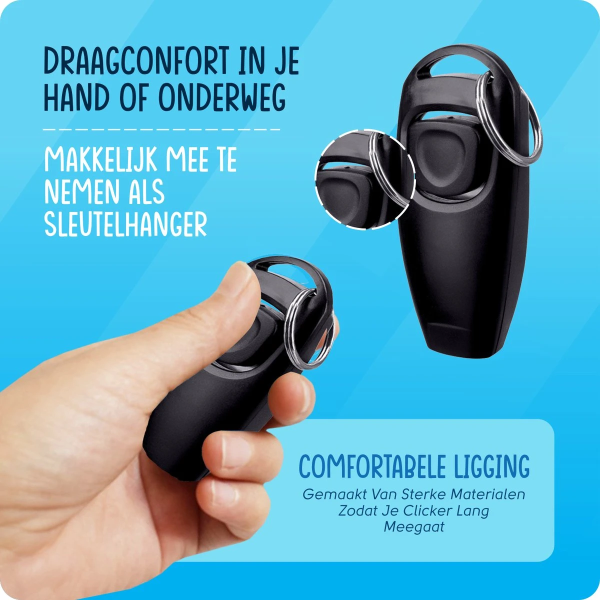 VEDIC® - Luxe Clicker Met Fluit - Clickertraining Voor Honden - Zwart - Bevestigingsring - Fluit - Hondentraining 6 VEDIC® - Luxe Clicker Met Fluit - Clickertraining Voor Honden - Zwart - Bevestigingsring - Fluit - Hondentraining - Afbeelding 4