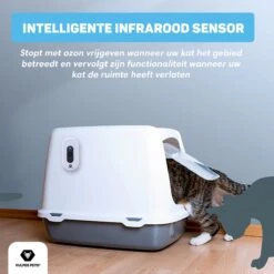 Vulpes Pets® Kattenbak Geurverdrijver PRO - Ozon En Negatieve Ionen Functie - Infraroodsensor - Oplaadbaar - Geurverwijderaar - Air Eliminator - Wit -Dieren Benodigdheden Winkel 1200x1200 776