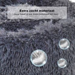 Hondenmand Donut – 70 Cm - Honden Mand – Pluche – Fluffy – Extra Zacht - Kattenmand - Hondenkussen – Kattenkussen – Bed - Wasbaar Met Rits – Hondenmanden – Rond – Bank – Grijs - Qwality -Dieren Benodigdheden Winkel 1200x1200 85