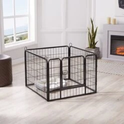 ACAZA Hondenren In 4 Panelen - Hondenkennel - Met Deur - 60 Cm Hoog - Zwart -Dieren Benodigdheden Winkel 1200x1200 924