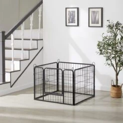 ACAZA Hondenren In 4 Panelen - Hondenkennel - Met Deur - 60 Cm Hoog - Zwart -Dieren Benodigdheden Winkel 1200x1200 925