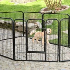 Merkloos Topmast Premium Puppyren - 80 Cm Hoog - 640 Cm Omtrek - Hondenren - Hondenhok - Antraciet -Dieren Benodigdheden Winkel 1200x1200 963