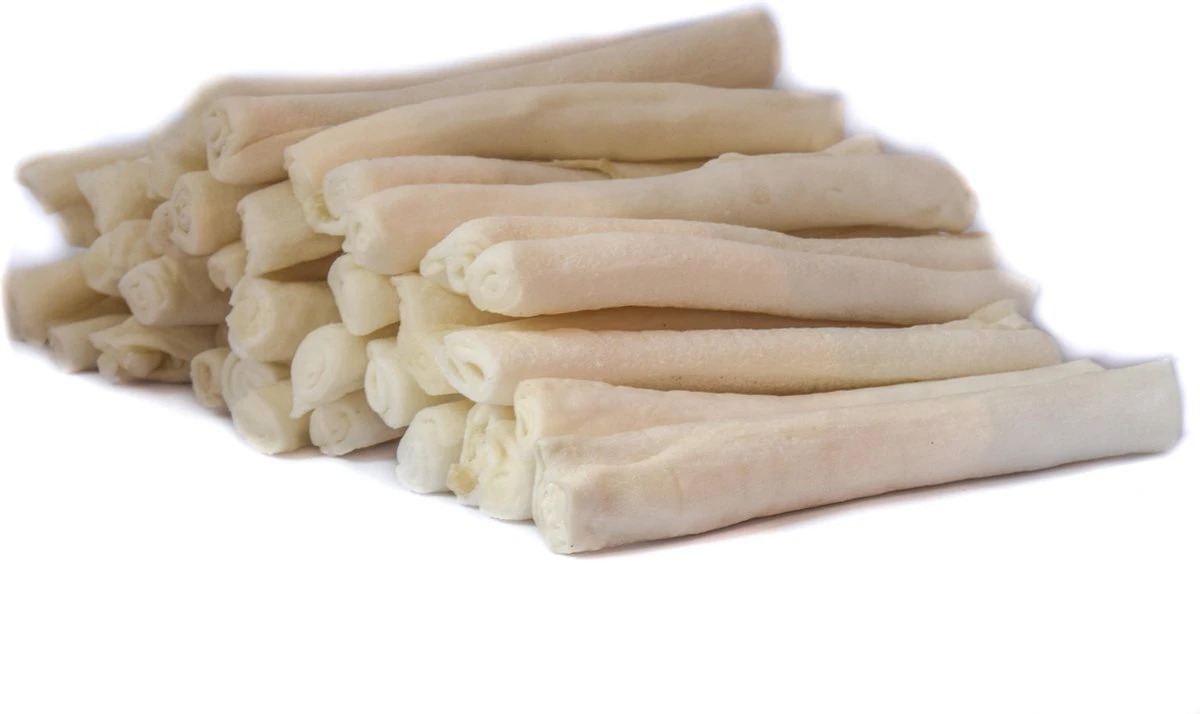 Kauwstaaf Witte Rol 15.5cm 50 Stuks - Hondensnack - Kauwsnack - Rund - Hondenbot - Kauwbot - Gedroogd