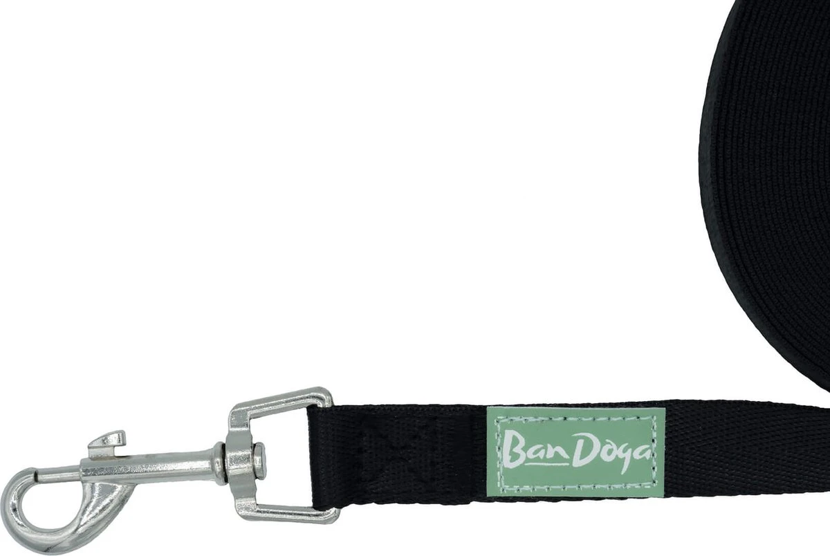 Hondenriem 20 Meter - Lange Lijn - Gerecycled Nylon - Trainingslijn, Speurlijn - 2 Cm Breed - Zwart 4 Hondenriem 20 Meter - Lange Lijn - Gerecycled Nylon - Trainingslijn, Speurlijn - 2 Cm Breed - Zwart - Afbeelding 2