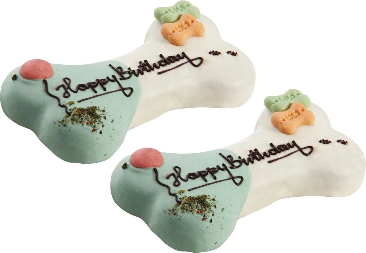 Lolo Pets Cake For Dog Happy Birthday 250 G - Hondensnacks - 2 X Vlees&Groente