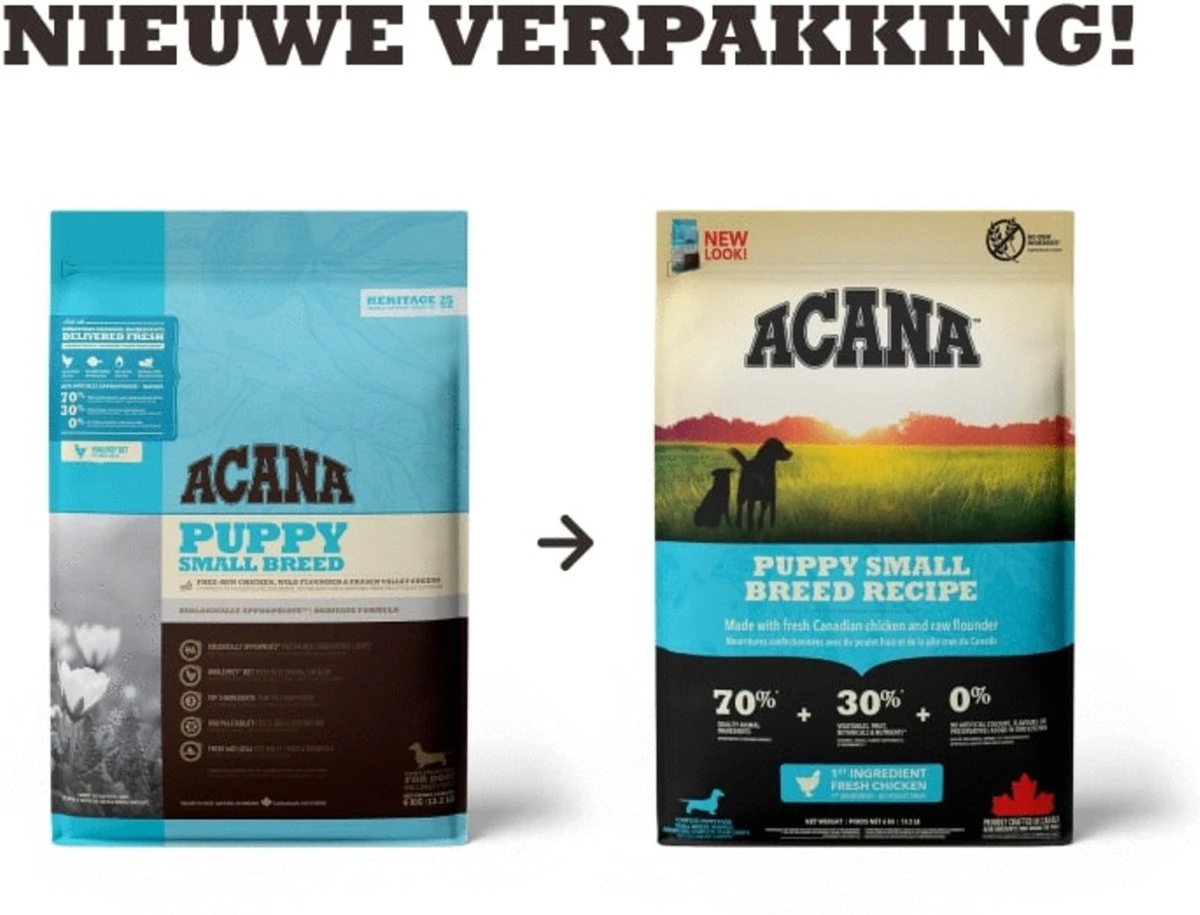 Acana Heritage Puppy Small Breed (6 KG) 11 Acana Heritage Puppy Small Breed (6 KG) - Afbeelding 9