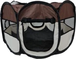Dailyibed Opvouwbare Puppyren - Bruin - 115x115x58 Cm - Incl. Draagtas - Incl. Voederbak -Dieren Benodigdheden Winkel 1200x921 1